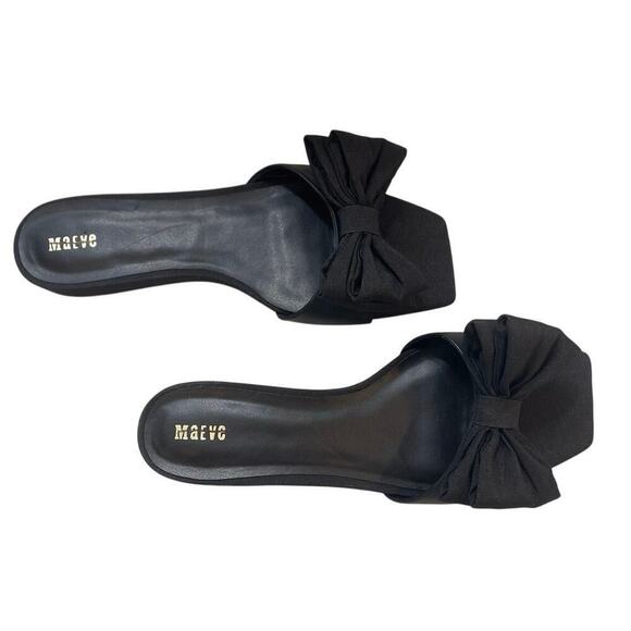 Maeve by Anthropologie Bow Micro Wedge Sandals in Black Size10 NEW - Picture 6 of 8